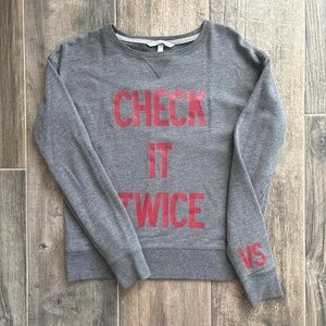 Victoria's Secret Gray Sweater with Red Print